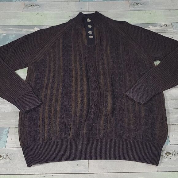F/X Fusion Sweater Brown & Navy sz Large - Picture 1 of 4